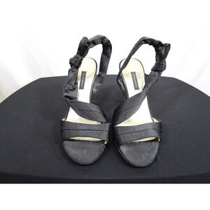 Caparros Cocktail Dress Black Satin D'Orsay Slingback Stiletto Heels Women 9B